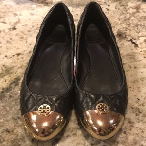 Gold toe Tori Burch flats